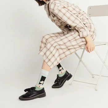 Atstumas Pardavimo Kūrybos Moterų Kojinės korėjos Mados Harajuku Derliaus Streetwear Ilgas Kojines Japonijos Kawaii Mielas Įgulos Kojinės