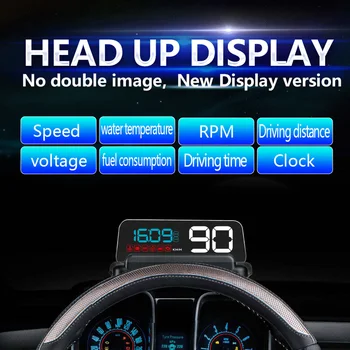 Auto Elektroninis Įtampos Signalus C500 Automobilių HUD OBD Head Up Display Universalus Automatinis Įtampos greičio viršijimo Signalizacija