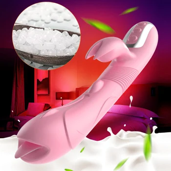 Automatinis teleskopinis šildymo vibratorius Oralinis seksas vinrating moterų masturbacija prietaiso suaugusiųjų sekso Žaislą Magic wand vibrador moterims