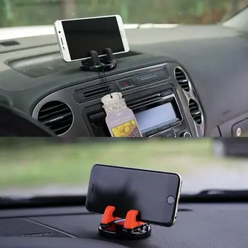 Automobilinis Telefono Laikiklis Stovi Pasukti Paramos Anti Slip Mobiliojo 360 Laipsnių Mount prietaisų Skydelyje GPS Navigacijos Universalus Auto Priedai