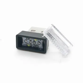 Automobilio LED Mini USB Lizdai Universalus Atmosfera Žibintai Interjero Dekoratyvinės Lempos Avarinis Apšvietimas KOMPIUTERIO Prijungti Žaisti 4-Spalvos