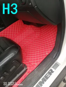 Automobilių kilimėliai tinka HUMMER H2 H3 automobilių aksesuarų, kilimų Užsakymą kojų kilimėliai 3D Juoda Raudona Balta
