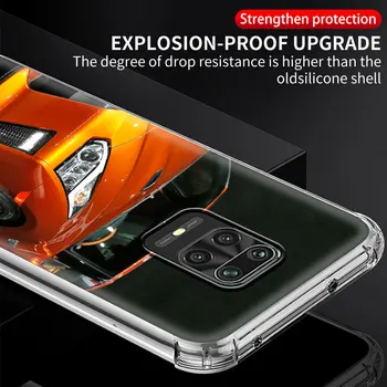 Automobilių sporto VTR GT oro Pagalvė Atveju Xiaomi Redmi Pastaba 8 9 K20 K30 10X Pro 5G 7 8T 9S 9A 9C 8A Telefono Soft Shell Dangtis