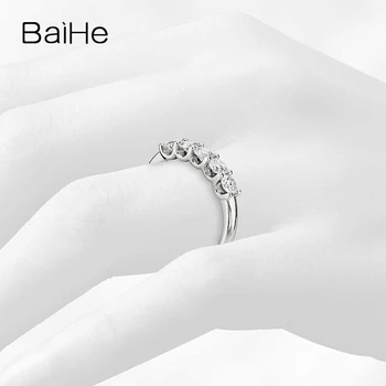 BAIHE Kietas 14 KARATŲ Balto Aukso 0.75 CT H/SI Turas Gamtinių Deimantų žiedas Moterims, Madingų Fine Jewelry Deimanto Žiedas кольца кольцо