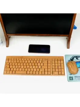 Bambuko Klaviatūra, Pele Wireless Combo Komplektas Nešiojamas PC Office USB Plug ir Play ,Gamtos Pelės, Klaviatūros Naujovė dovanos /Jones