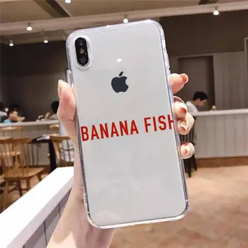 Bananų Žuvų Anime Telefono dėklas Skaidri minkšta iphone 5 5s 5c se 6 6s 7 8 11 12 plus x mini xs xr pro max