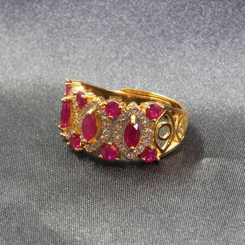 Baroko sidabro rubino žiedas moters 11 vnt gamtos Afrikos ruby sidabro žiedas kietas 925 sidabro ruby papuošalai romantiška dovana mergaitė
