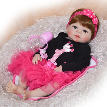 Bebes Reborn Lėles corpo de silikono inteiro Mergina 57cm žavinga Lėlės, Žaislai vaikams boneca atgimsta geriausių Dovanų, žaislų