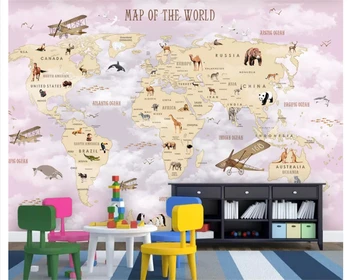 Beibehang Užsakymą mados trimatis modernus asmenybės šilko audinio papel de parede tapetai paprasta pasaulyje fono žemėlapis