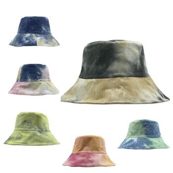 Bucket Hat Vyrams Apsauga nuo Saulės Moterims Vasaros Kaklaraištis Dažyti Sulankstomą Žvejo Kepurė