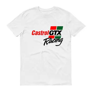 Castrol-Gtx-Racing-Logo-Rare-T-Shirt-Trumpas Rankovėmis Unisex Dydis S-3XL