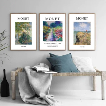 Claude Monet Classic Vintage Abstrakčiosios Tapybos Paroda, Plakatai, Drobė Spausdinti Sienos Nuotraukas Miegamojo Kambarį Namo Sienų Dekoras