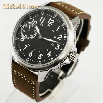 Corgeut 45mm top mens watch sterilaus black dial šviesos Jūros-kiras 6497 vertus-likvidavimo judėjimo mens riešo žiūrėti