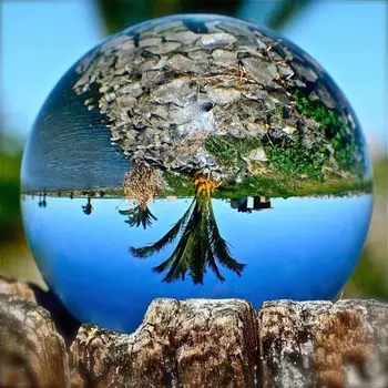 Crystal Ball Fotografijos Prop Meditacija Kamuolys Kontaktinis Žongliravimas Stiklo Srityje Ekranas (Skaidrus Baltas)