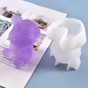 Crystal Epoksidinės Dervos Pelėsių 3D Triušis Zuikis Darbalaukio Ornamentu Liejimo Silikono Forma