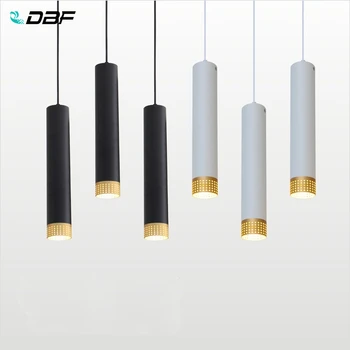 [DBF]Šiuolaikinių LED Pakabukas Šviesos Ilgas vamzdis 5W priedai veltiniams, vilna Lempa Sala Baro Counte Parduotuvė Kambaryje, Virtuvėje šviesos armatūra hanglamp šviestuvas