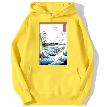 Didžiosios bangos kraštovaizdžio modelis Hoodie Palaidinukė Prarasti Harajuku Hoodies Mados Šiltų Megztinių Vyrų Rudens Hip-Hop Streetwear