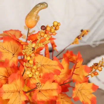 Dirbtinis Klevo Lapų Ornamentais Tikroviška Rudenį Lapai Papuošalai Šalies Valgomasis Stalas Kambarį Namuose Netikrą Gėlių, Augalų Dekoras