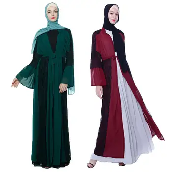 Dubajaus Moterų Blyksnius Rankovės Open Cardigan Islamo Kimono Turkija Jilbab Islamo Ponios Kaftan Turkija Ramadanas Jilbab Suknelės, Drabužiai