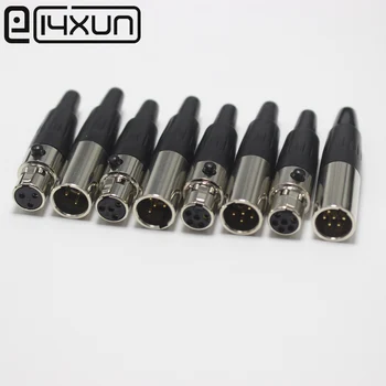 EClyxun 1Pcs Aukštos Kokybės Mini XLR 3 4 5 6 Pin Male/Female Kištuko Mažas XLR Garso ir Mikrofono Jungtis, MIC Lituoti Tiesiai
