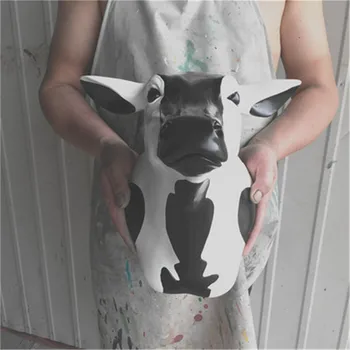 Europos Stiliaus Modeliavimas Milch Karvės Galva Portretai Stereoskopinis Dervos Sienų Apmušalai Pieno Arbata Parduotuvė Sienos Priedai X2817