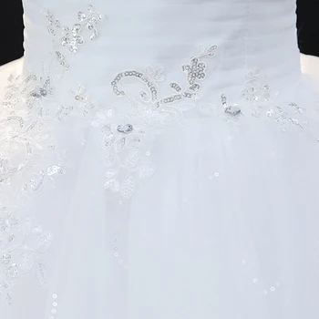 Fansmile Tiulio Mariage Vestido De Noiva Nėrinių Kamuolys Vestuvių Suknelė, pagaminti pagal Užsakymą, Plius Dydis Vestuvių Weddingdress Chalatai FMV-416F