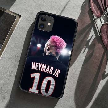 Futbolo žvaigždė Neymar 10 11 Telefoną Padengti Korpuso iphone 5 5s se 2020 6 6s 7 8 12 mini plus X XS XR 11 PRO MAX black Hoesjes