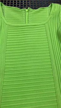 Garsenybių Moterų Suknelė Moterų Suknelės ilgomis Rankovėmis Midi Fluorescencinė Žalia Viskozė Tvarstis Naktinis Klubas Šalis Suknelė Vestido
