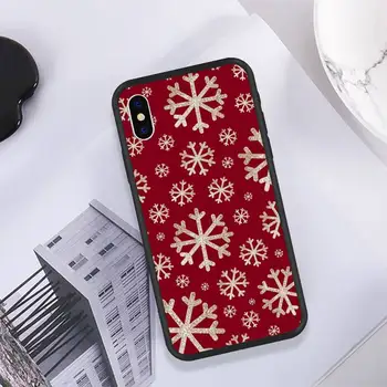 Gražus snowfla Telefono dėklas skirtas iPhone 11 12 Pro Max 6 6s 7 8 Plus XS XR 12mini SE 2020 Juoda Minkštos TPU Padengti Silikono Coque