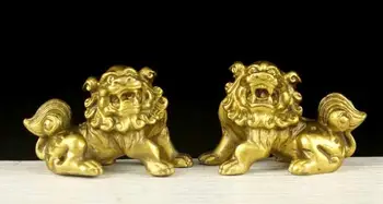 Gryno Žalvario Liūtas Papuošalai Liūtas Miniatiūriniai Trimitas Rūmų Vartų Liūtas Bronzos Tekinto Metalo Gyvūnų Ornamentais