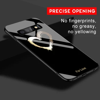 Grūdintas Stiklas Case For Samsung Galaxy Note 10 Pro S10 S8 S9 Plus S10e A7 2018 Pastaba 9 8 10 Plus Atsparus Smūgiams Vietos Nuolydis Atveju