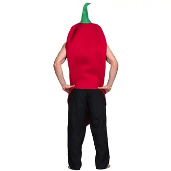 Halloween kostiumai Suaugusiems Red Hot Chili Kostiumas Daržovių Pipirai Jumpsuit Kalėdų Karnavalas Šaliai Vaidmuo Žaisti Cosplay kostiumai