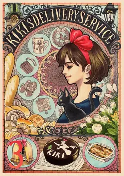 Hayao Miyazaki Anime GQJ01 Filmo Plakatas, Kraft Plakatas, Dekoratyvinis Dažymas, Sienų Lipduko, Menas, Tapyba, Plakatas, Retro Plakato