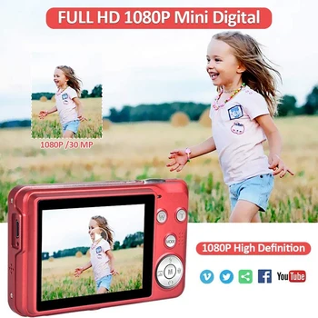 HD 1080P Skaitmeninio Fotoaparato 30 MP Mini 2.7 Colių LCD Ekranas, Kamera su 8X Skaitmeninis Priartinimas,Kompaktiškų Fotoaparatų Suaugusiems,Paaugliams