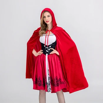 Helovinas Mažai Raudona Jojimo Hood COS Drabužiai Suaugusiųjų Moterų Kostiumai Naktinis Klubas Karalienės Kostiumas Žaidimas Cosplay Apranga