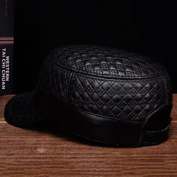 HL080 Vyrų nauja pavasario nekilnojamojo odos kepurės skrybėlės Vyrų originali odinė beisbolo kepurės