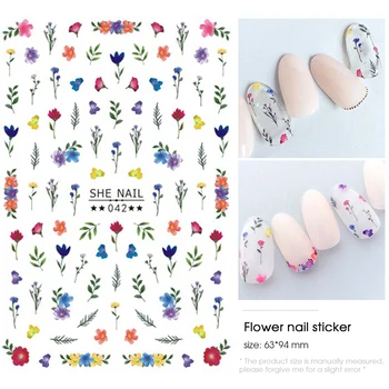 HNUIX Naujausias 3d nagų dailė lipdukas Gėlių Motyvai, Nagai manikiūro Meno decal papuošalų dizainas nagų lipduką nagų grožio patarimai