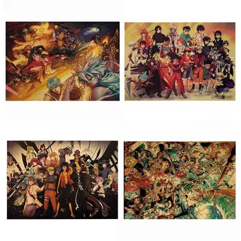 Japonų anime simbolių kolekcija plakatai ir Spausdina Kraftpopieris Gyvenimo Miegamasis Kambarys, Baras Retro Plakato lipdukai Derliaus dekoras
