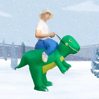 Jojimo Žalias Dinozauras Pripučiamas Kostiumas Kostiumas Juokinga Susprogdinti Jumpsuit Helovinas Kalėdų Fancy Dress Up Cosplay Šalių Rekvizitai