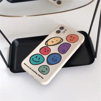 Juokinga, Spalvingais Grafiti Veido Išraiška Telefono dėklas Skirtas iPhone 11 Pro Max 7 8 Plus SE 2020 X XR XS Max Minkšto Silikono Telefonas Apima