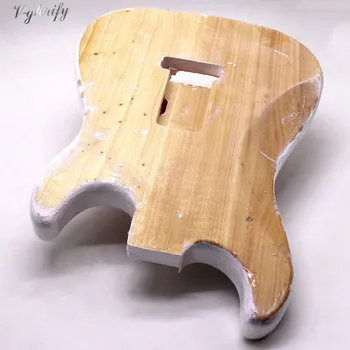 Kairėje PASIDARYK pats vertus dažų tuopos medienos ST elektrine gitara, kūno balta spalva individualų tapybos gitara barelį gitara priedai