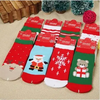 Kalėdos Kūdikių Vaikai Unisex Kojinės Raudonos, Mėlynos Medvilnės Žiemos Kalėdų Šiltą Kojinę Kojinės Vaikams Kalėdų Kojinės