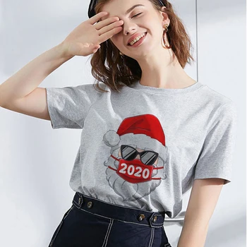 Kalėdų 2020 Marškinėlius Juokinga Grinch Kalėdų Marškinėliai Harajuku Spausdinti Negabaritinių Kalėdų Trumpas Rankovės Drabužiai moteriški marškinėliai