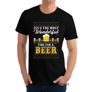 Kalėdų Alaus Kalėdos Vyrų Marškinėliai Trumpomis Rankovėmis Atspausdintas Juokinga Viršūnes Tees Camisas Hombre Medvilnės Palaidinukė Rudens Drabužių