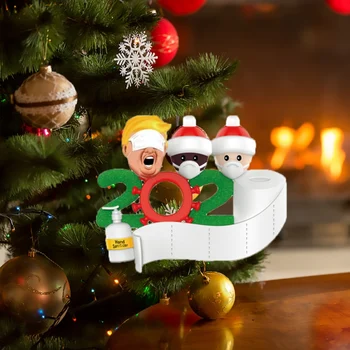 Kalėdų Kabinti Ornamentu 2020 Išgyveno Šeimos Kalėdų Medžio Karolius, Kalėdos Pakabukas Ir Upuść Šalių Papuošalų Už Vestuvėms