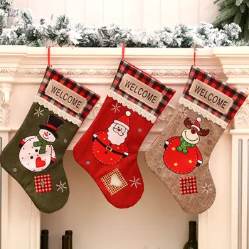 Kalėdų Kojinę Kalėdų Eglutės Puošimas Ornamentais Kalėdų Pakabukas Christma Santa Dovanų Maišelis 2021 Linksmų Kalėdų Dekoro Namai