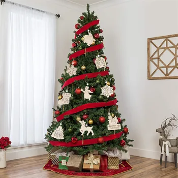 Kalėdų Medžio Karolius, Medinės Kabinti Ornamentu Snaigės Briedžių Kalėdos Apdaila