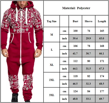 Kalėdų Vyrų Moterų Unisex Actekų Spausdinti Jumpsuit Playsuit Visus Į Vieną Bodysuit Sleepwear Šiltos Žiemos