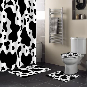 Karvė Tekstūros Vandeniui Dušo Užuolaidos Nustatyti, Vonios kambarys Dušo Užuolaidos ir Kilimas Rinkiniai