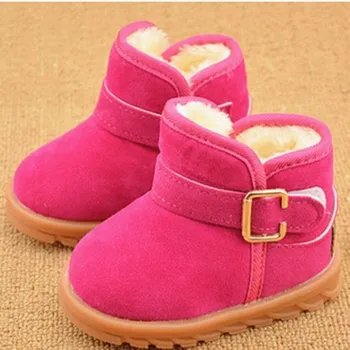 Karšto Baby girl žiemos odos vaikiška avalynė, vaikų sniego batai odos vaikiška avalynė baby soft apačioje batai